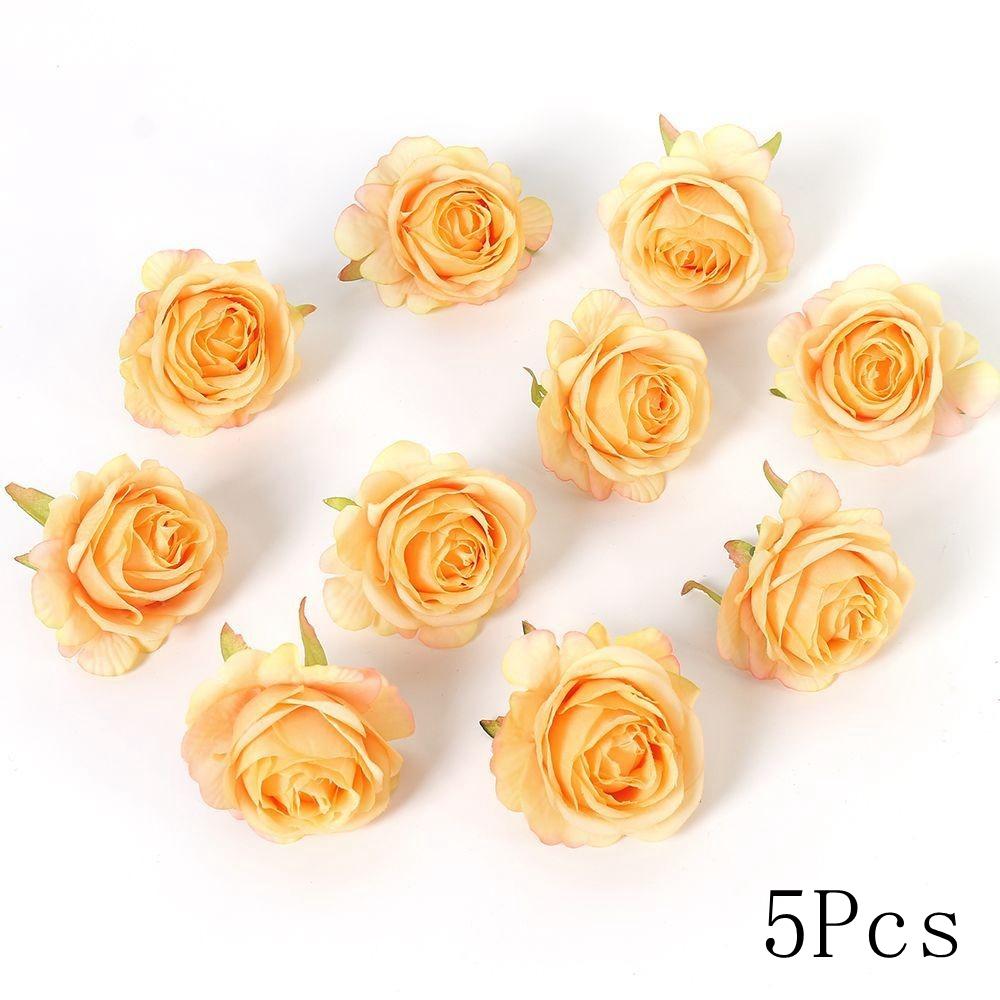 Autumn Orange Artificial Flowers Silk Fake Flowers for Home Room Decor Garden Wedding Decoration Bouquet Wreath Gift Accessories