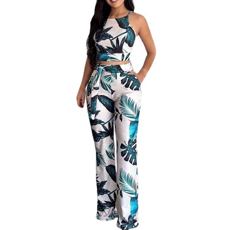 2022 Urban Casual Print Damen Hosen Set
