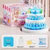 Children's Multi-Hole Electric Bubble Cake Machine with Lights & Music - Automatic Pretend Play Birthday Toy