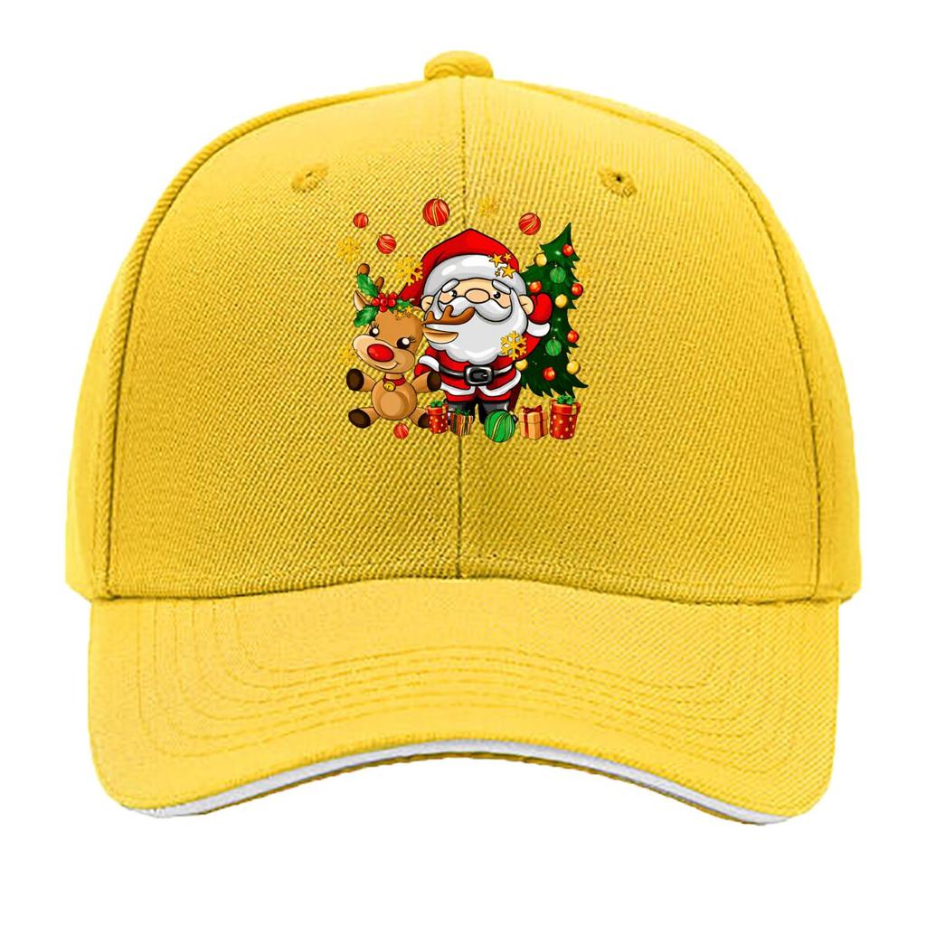 Cute Christmas Santa Claus Reindeer Tree Snowflake Gifts Sandwich Baseball Cap Unisex Women Sun Cap Outdoor Workouts Hat