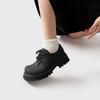 Niche Carbon Black Big Head Round Head Derby Shoes Trendy Men and Women Mickey Shoes Platform Casual Leather Shoes Formal Commuter Small Leather Shoes