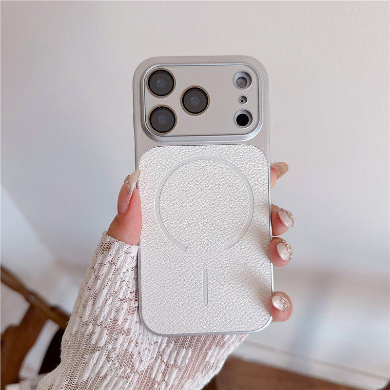 Magnetische Schutzhülle mit Litschi-Muster für iPhone 16 & 17 Pro Max