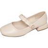 French Mary Jane Autumn New Shoes with Skirt Soft Sole Soft Leather Single Shoes Temperament Thick Heel Small Leather Shoes