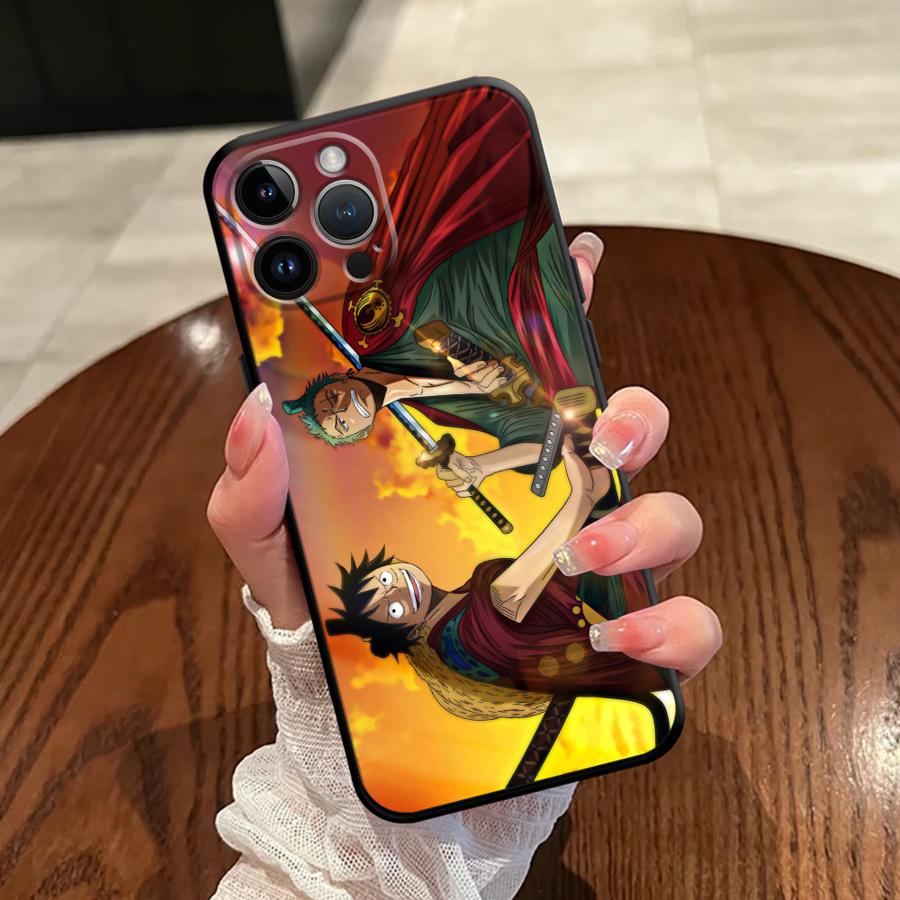 One Piece Cartoon Robin Zoron Case for iPhone 15 16 14 Plus XR 13 12 11 17 Pro Max 7 8 XS Max 17Air Black Soft Phone Cover