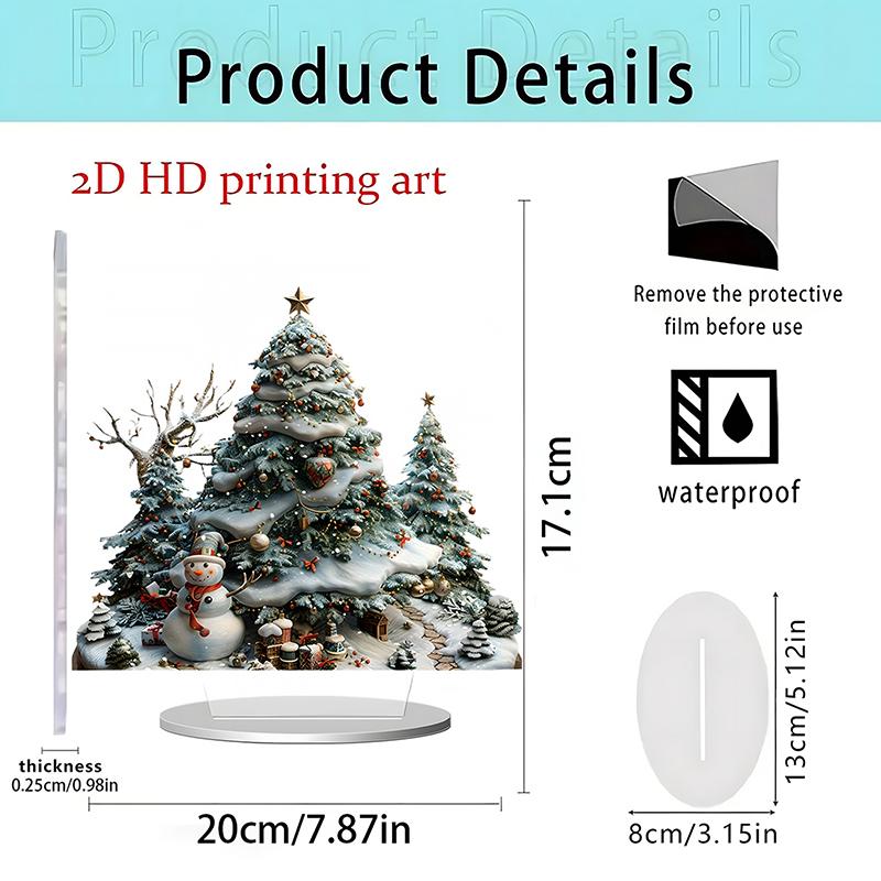 2025 Nová scéna Vánoční stolní středový doplněk 2D plochý akryl pro domácí kancelářskou dekoraci Party ozdoba