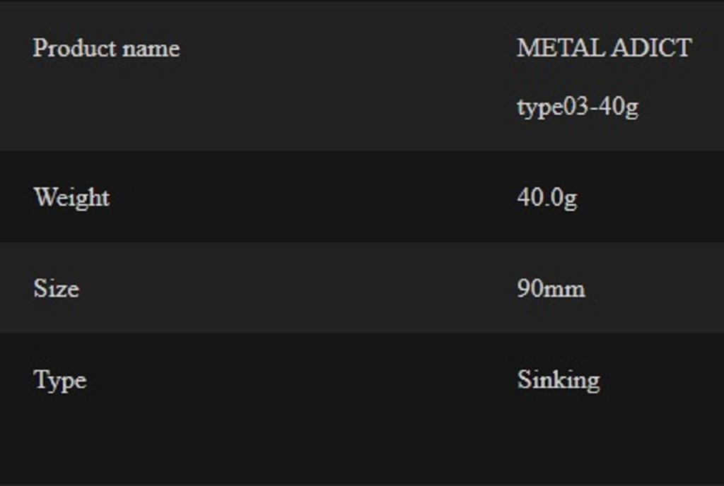 Little Jack Metal Jig Metal Adict 03 90mm 40 grams 11 (9836)