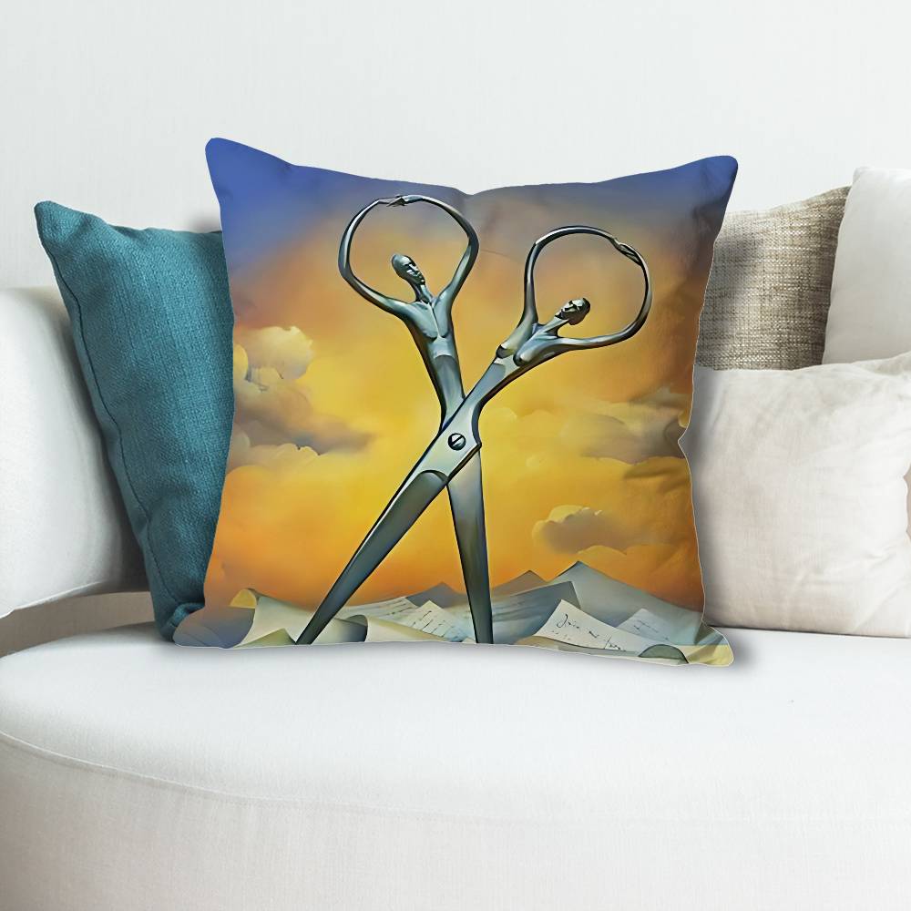 SSalvador Dali Art Pillow Cases for Bedroom Living Room Sofa Home Decor Polyester Cushion Cover with Zipper
