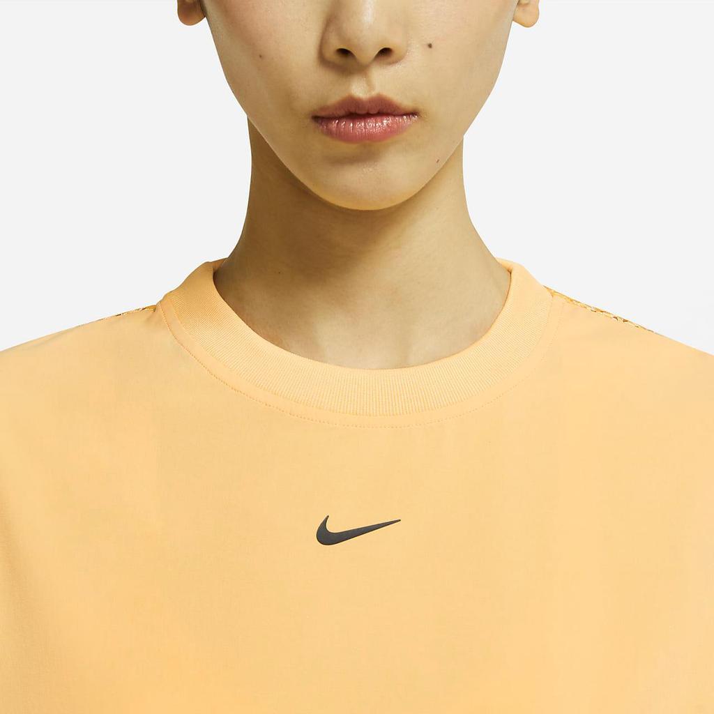 Nike Sportswear Tech Pack Logo Crew Neck Short Sleeve T-Shirt Women Tops Light-Melon-Orange DC8116-884