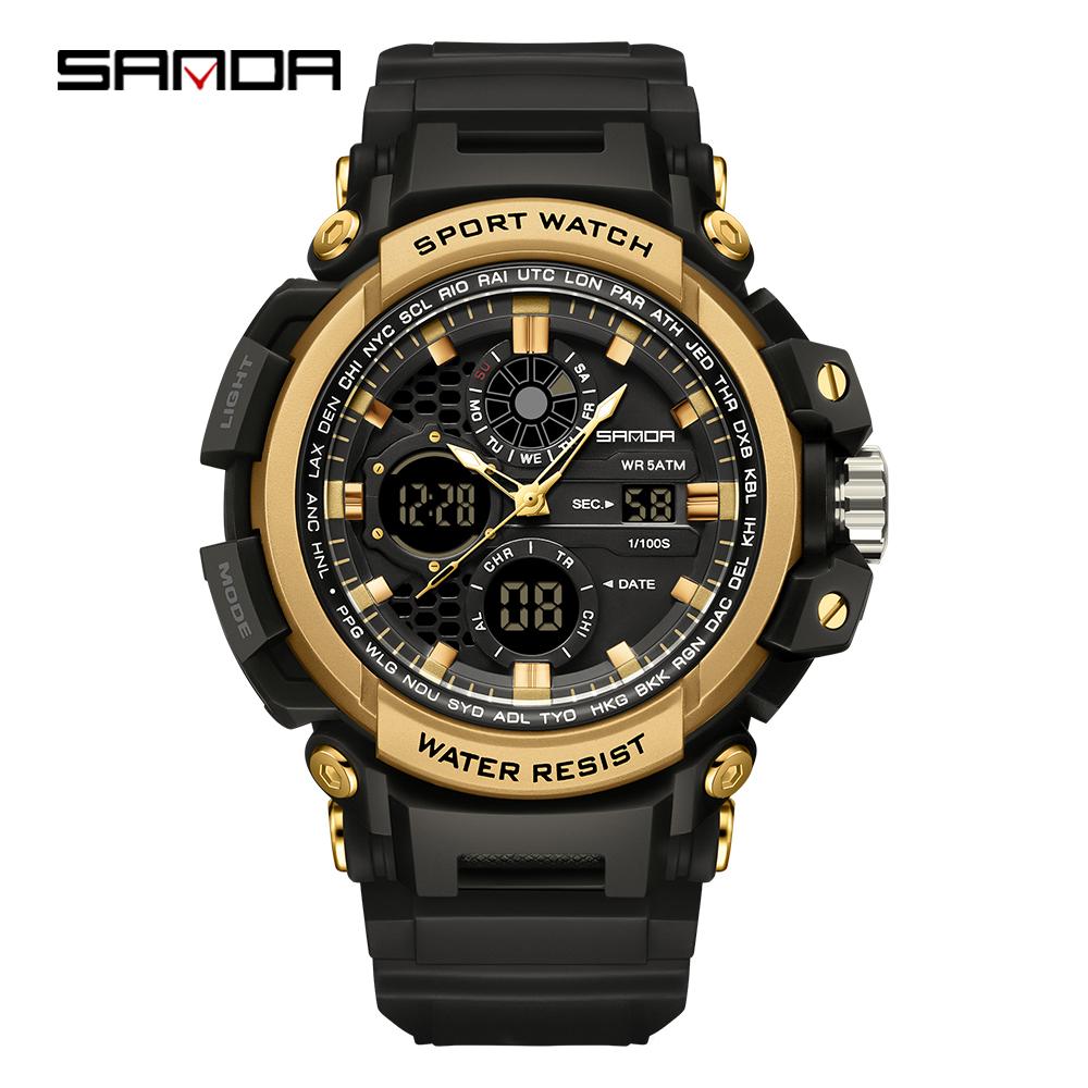 SANDA 3390 New Sports Men's Watches Military Digital Watch Waterproof Wristwatch for Male Clock Shock Relogios Masculino
