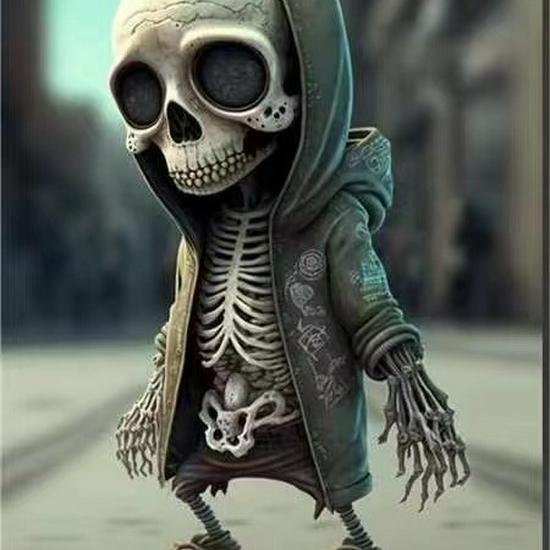 

Фигурка скелета в толстовке с инопланетянином - Хэллоуин, вечеринка привидений, настольное или дворовое украшение