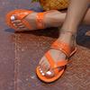 2025 New Large Size Flat Slippers Women's Fashion Versatile Wear Solid Color Casual Slippers