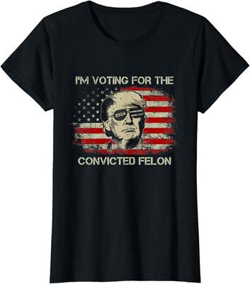 Trump Coupable de Délit Je Vote Coupable de Délit T-shirt à Col Rond pour Femme T-shirt Unisexe