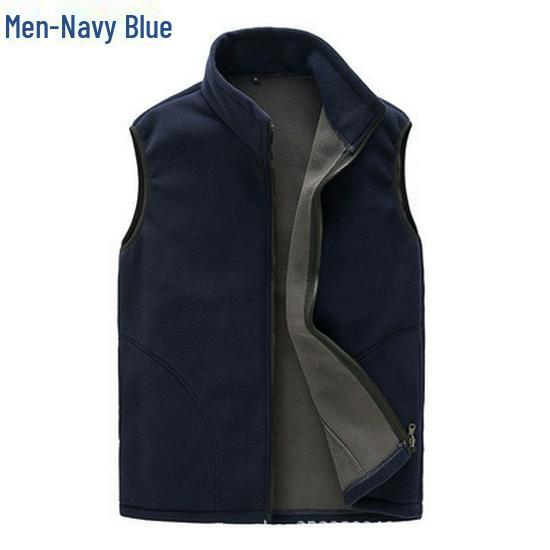 Vestă polară unisex: Gros, cald, de culoare solidă, perfect pentru activitățile în aer liber de toamnă/iarnă