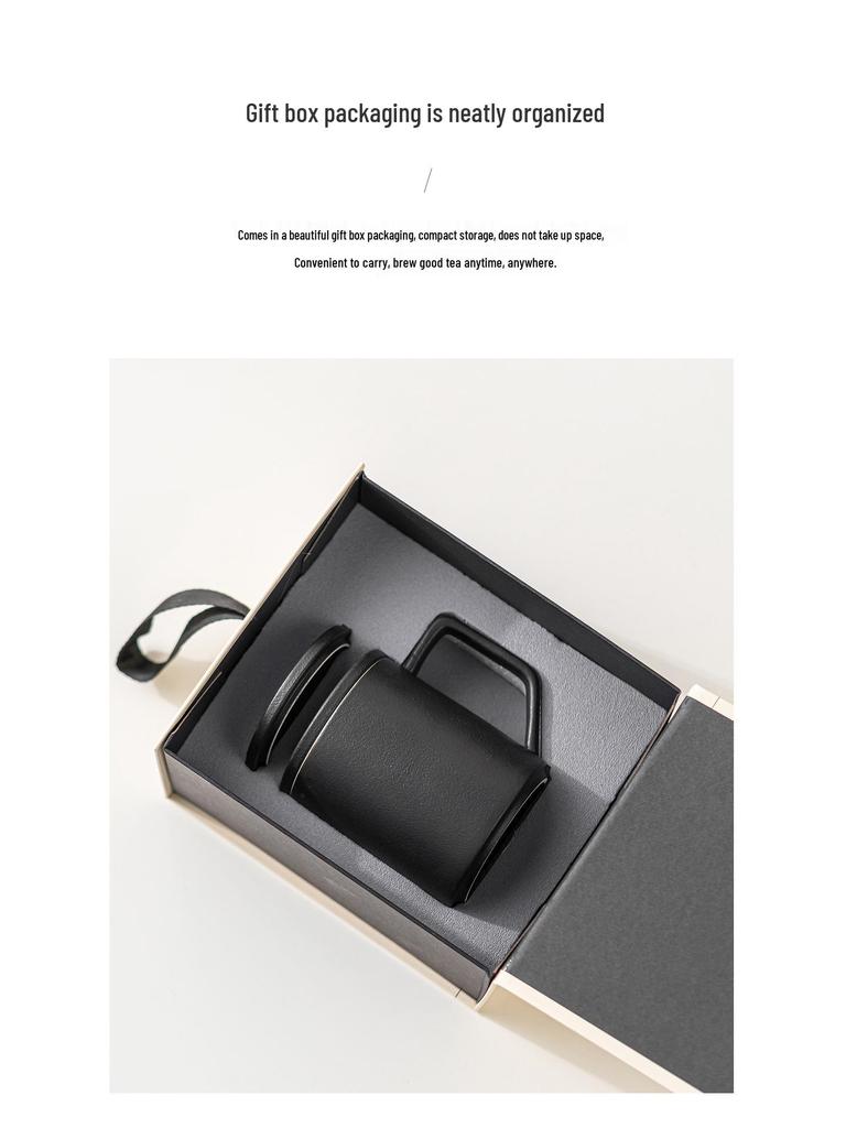 Ceramic Tea and Water Separation Mug with Lid and Filter - Office Event Souvenir