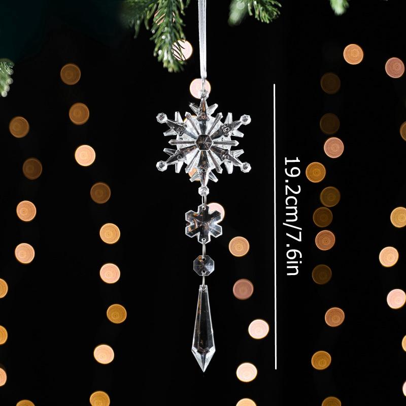 Christmas Pendants Acrylic Sequin Snowflakes Christmas Tree Ornaments Hanging Decoration Xmas New Year Atmosphere Supplies