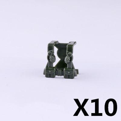 MOC Military Figures Accessories Building Blocks Helmet Night Vision Vest Knee Pads Tactical Belt Protective Mask Toys Kids J068