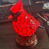 Resin Cardinal Lamp Night Light for Living Room Decor Providing Calming Glow and Ornamental Cardinal Pattern to Enhance Space