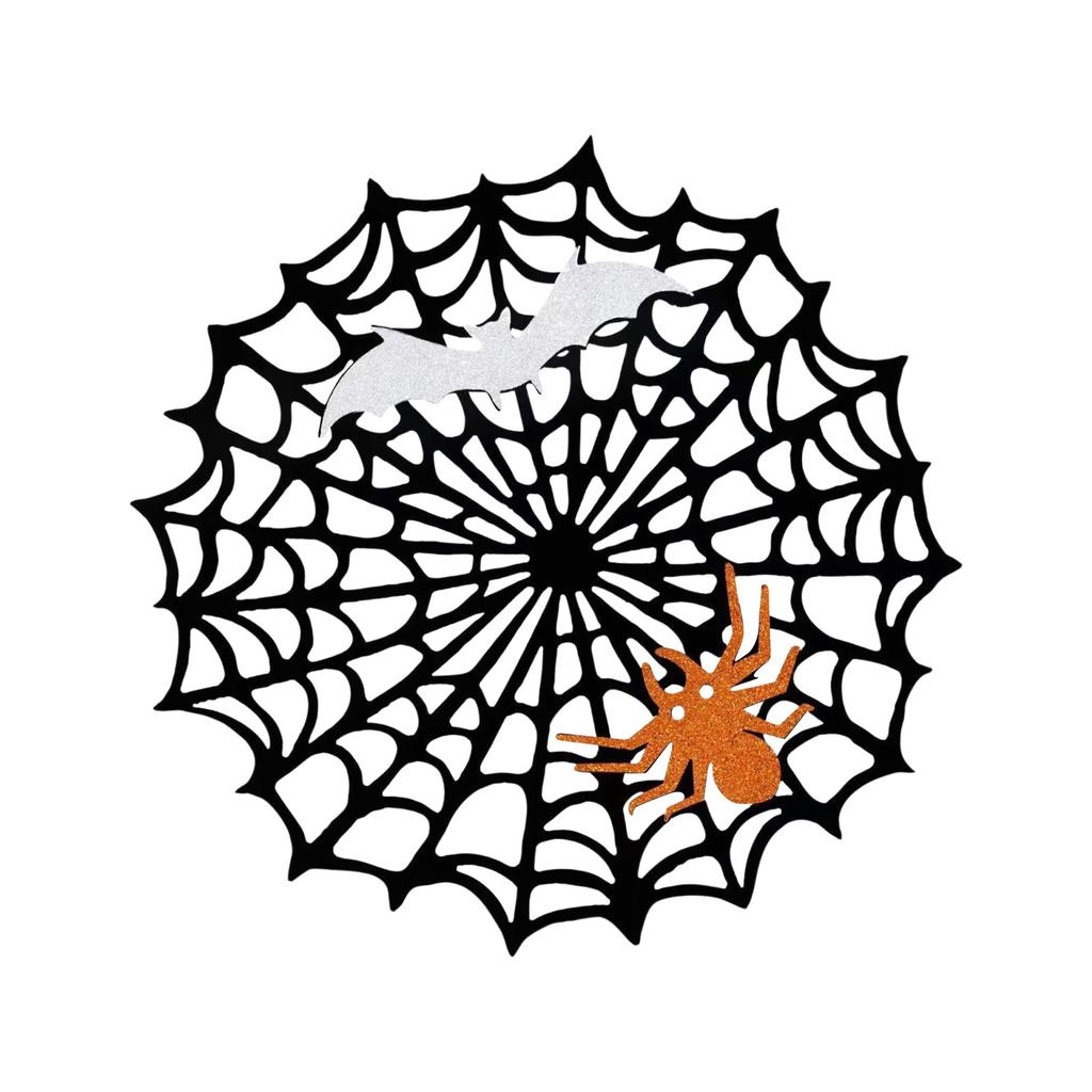 Halloween Spider Pumpkins Coasterss Felts Insulation Non-slip Mat Holiday Party Desktop Decoration Spider Webs Coasterss