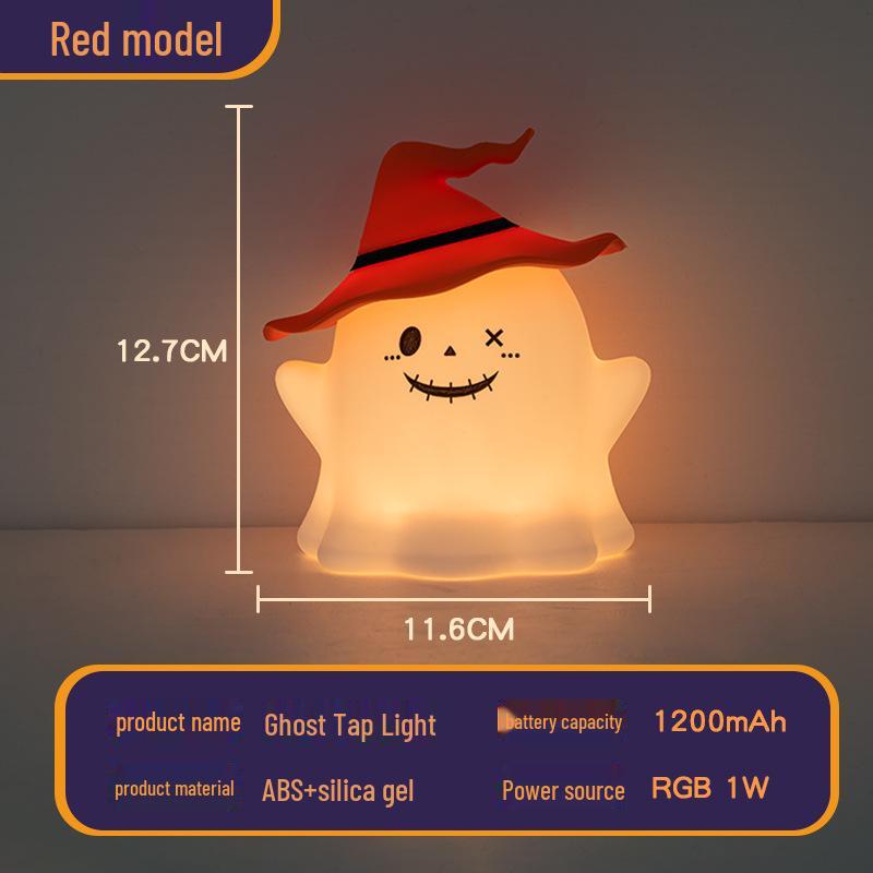 Ghost Silicone Night Light: Halloween-Themed Bedroom Atmosphere Lamp