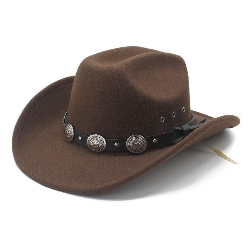

Mary Tibetan Mauni Western Cowboy Top Hat, Male and Female Felt Hat, Tibetan Hat, Sun Hat M（56-58cm） коричневый