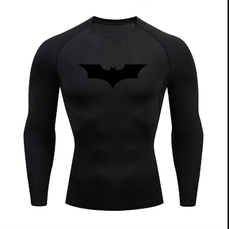 Men's Batman Compression Short Sleeve Sports T-Shirt for Running, Basketball, or Football - Quick Dry, Tight Fit, Round Neck.