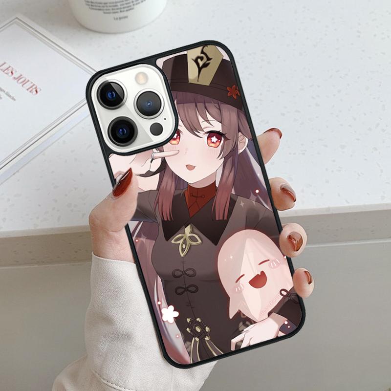 Cartoon Hu Tao Genshin Impact Phone Case For iPhone 17 Air 11 12 13 14 15 16 Pro Max Cover For iPhone 17 Air Max Plus
