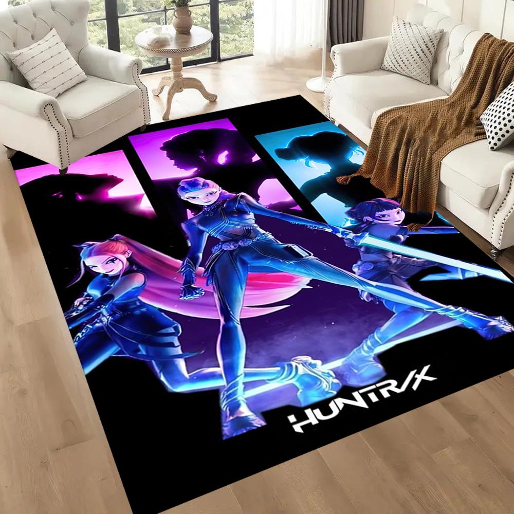 Golden K-pop Stars Square rugs are a great choice for living rooms, bedrooms, home décor, and as gifts.