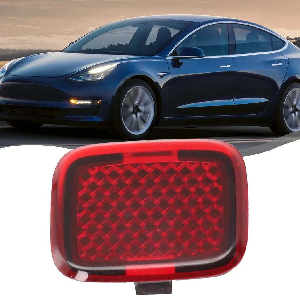Improve Nighttime Visibility Front Reflector Lamp Door Light for Tesla Model 3 2017 2024, Red Reflective Design