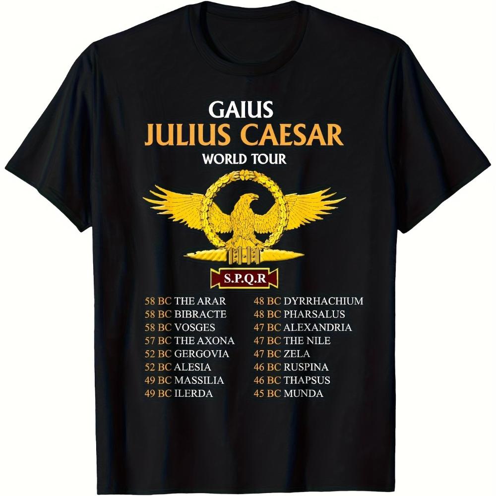 SPQR Tour of Julius Caesar in Ancient Rome RoUnisex History TShirt Black Crew Neck Fashionable Casual Wear L