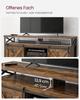 VASAGLE TV-Schrank, 65 Zoll TV-Ständer, mit verstellbaren Regalen, Scheunentüren, Bauernhaus-Design, Metallrahmen, Rustikales Braun und Schwarz