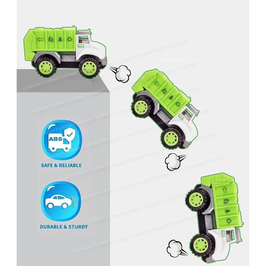 4Pcs Pull Back City Cars and Trucks Toy Vehicles Set Friction Powered Cars Toys for Toddlers Boys Girls’ Educational Play