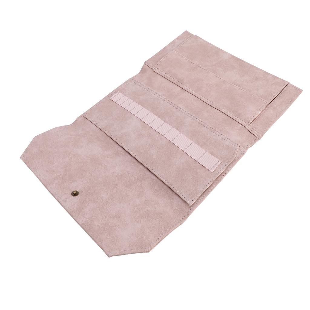 Knitting Needle Storage Bag PU 13in Knitting Needle Case Organizer for Home Travel Cafe Light Rosy