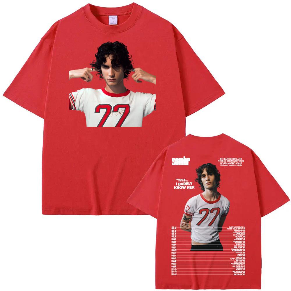 Sombr -The Late Nights and Young Romance Tour North America 2025 T Shirt 100%cotton Vintage High Quality Summer Album Tshirt