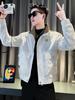 Trendy brand tooling jacket men's sense of ruffian handsome short jacket men's clothing 2025 new men's casual spring and autumn top