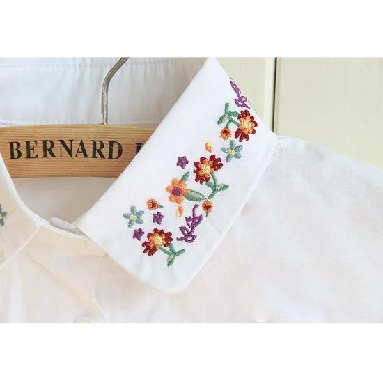 Perfect Match Fashion Novelty Fake Collar For Women Shirt Detachable Collar Solid Flower Embroidery Shirt Lapel Blouse Top Neckwear Jewelry