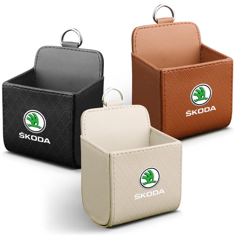 Car Interior Storage Bag Air Outlet Debris Bag Hanging Organizer Box for Skoda SCALA Superb Octavia 2 3 A4 A5 Fabia Kamiq Kapoq Kodiaq Rapid
