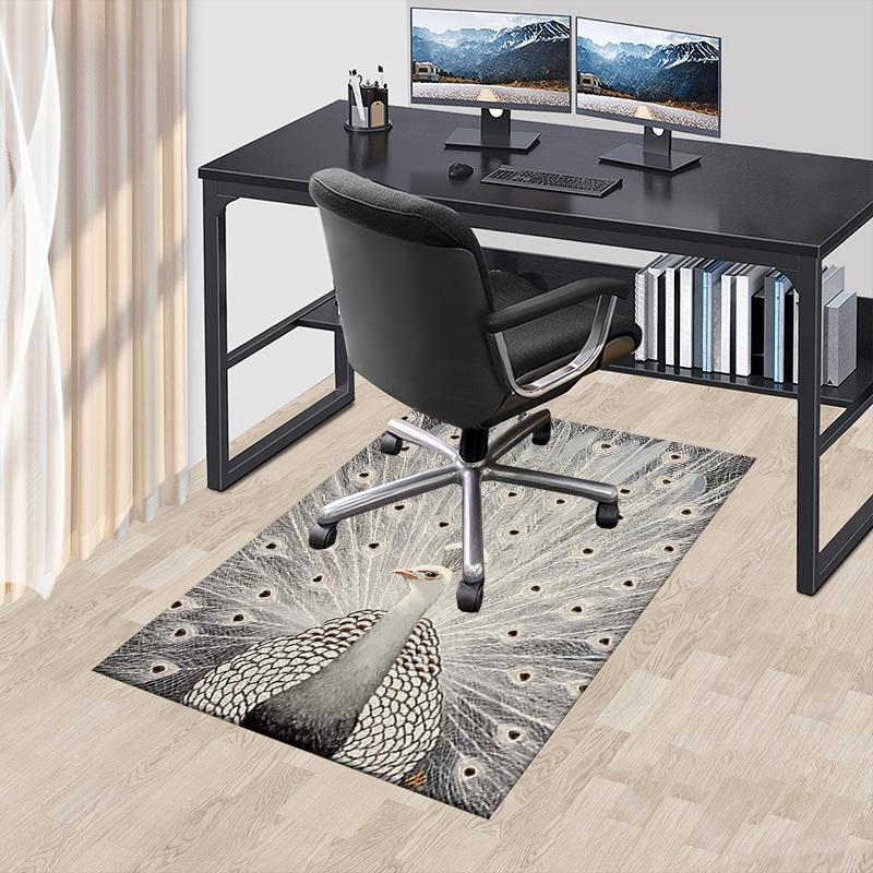 1PC peacock white Extra Large Non Slip Floor carpet, Office, family, bedroom, Studio   Large Area Rug Indoor Rugs, , Vibrant Colors
