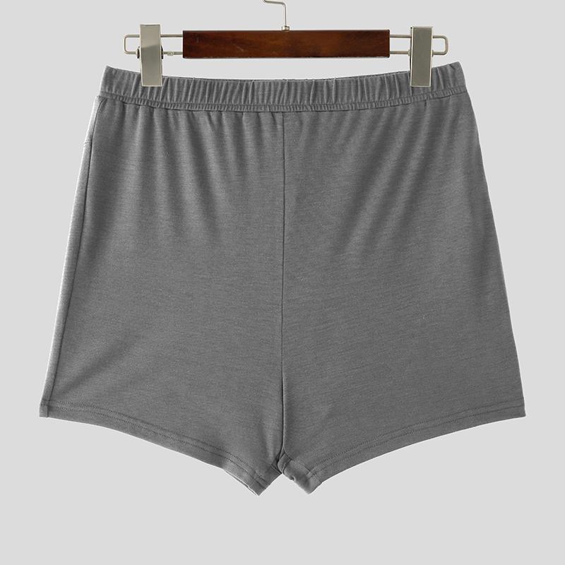 Men Elastic Waist Back Cutout Home Wear Mini Pants Shorts Pajamas