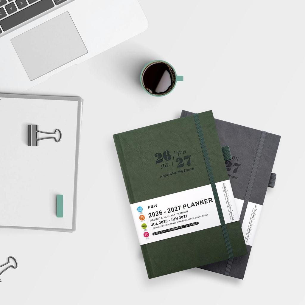 A5 English Efficiency Weekly Planner 2026-2027: Custom Logo Notebook