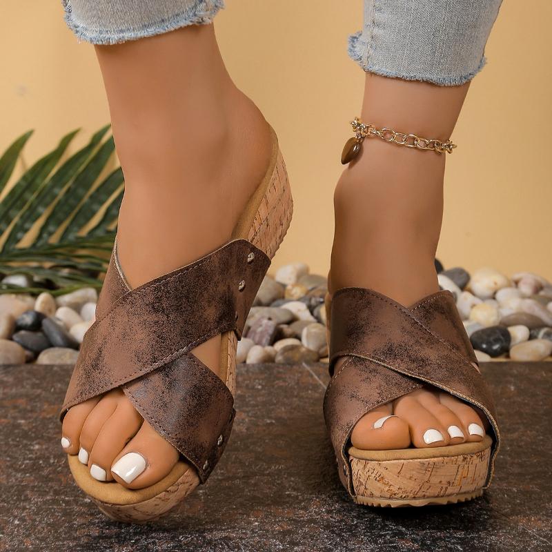 Sandals Women Shoes Summer Platform Heels Women Shoe Slip on Women's Sandals Wedge Walking Shoes Soft Female Footwear Slipper