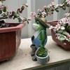 Animal Statue Decorative Vivid Resin Anti-deform Wear-resistant Garden Frog Sculpture for Outdoor
