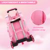 School Trolley Backpack 14 Inch Trolley Backpacks with 6 Wheels for Girls Detachable Elementary Wheeled Backpack for School