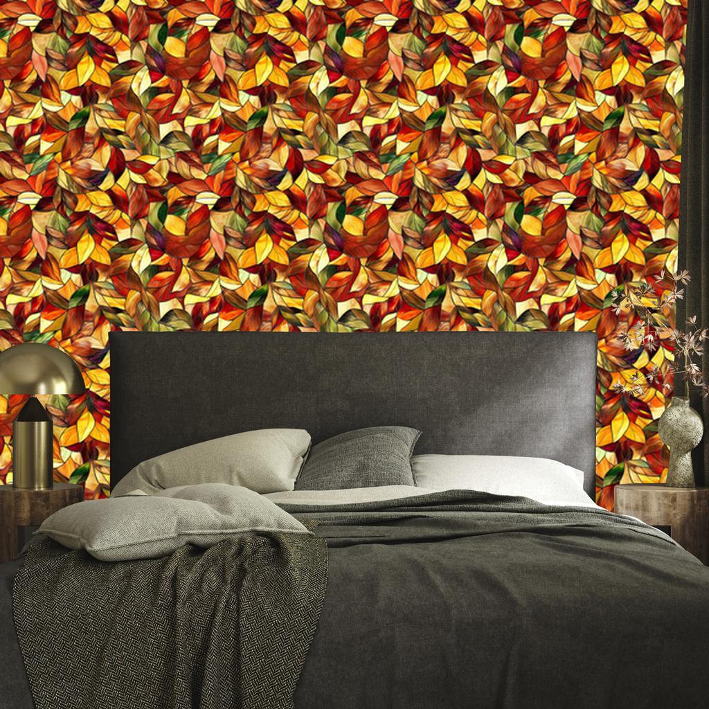 Gold and orange stained glass wallpaper for living room and bedroom 50x1000