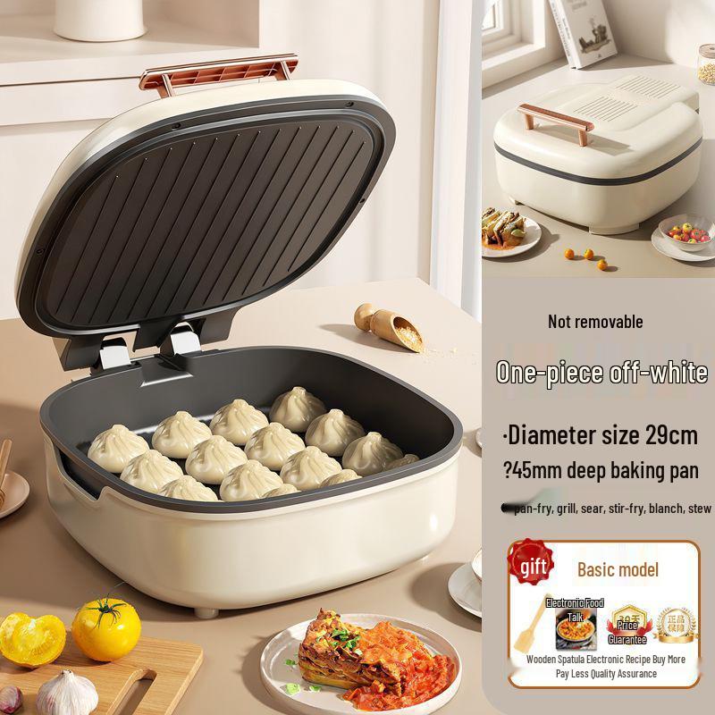 Macchina Elettrica Multifunzione per Crêpes e Pancake, Riscaldamento su Entrambi i Lati, Antiaderente, Grande Capacità