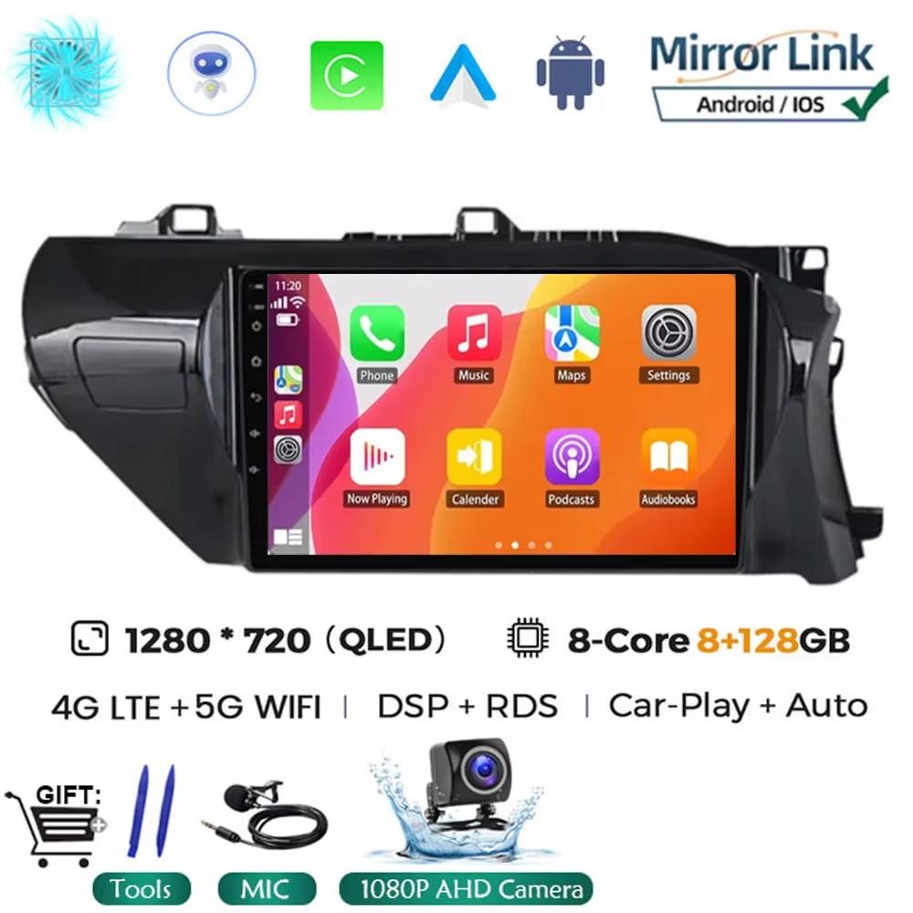 Android 14 Auto Carplay Für Toyota HILUX REVO VIGO IMV 2016 2017 2018 2019 2020 Autoradio Multimedia GPS Player Stereo KEIN DVD