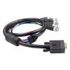 VGA To 5 BNC RGBHV Cable Male Connectors COnnection Cord High Resolution For Digital Screens And Monitors
