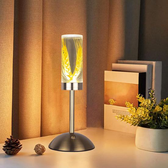Desk Lamp Preserved Flower Acrylic Light Creative Ambient LED Night Lamp with Eternal Rose Lavender Design