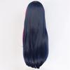 Synthetische Twilight Sparkle Perücken für Damen Dunkelblau Lila Lang Gerade Haarperücke mit Pony Cosplay Kostüm Kleines Pferd