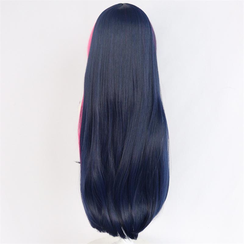 Synthetic Twilight Sparkle Wigs for Women Dark Blue Purple Long Straight Hair Wig with Bangs Pony Cosplay Costume Little Horse