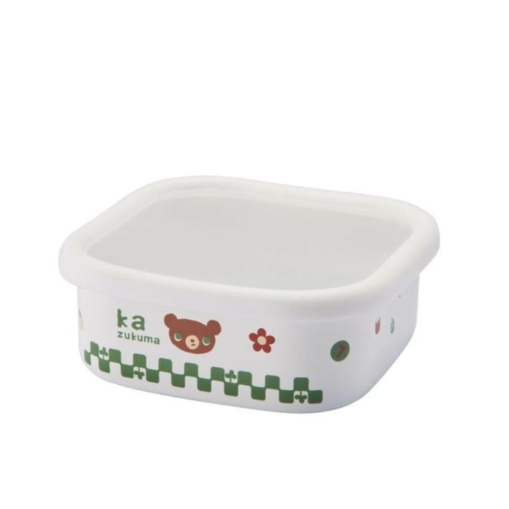 

Эмалированный квадратный контейнер для хранения Toyoho Kazukuma, белый, большой, KAZ-2415